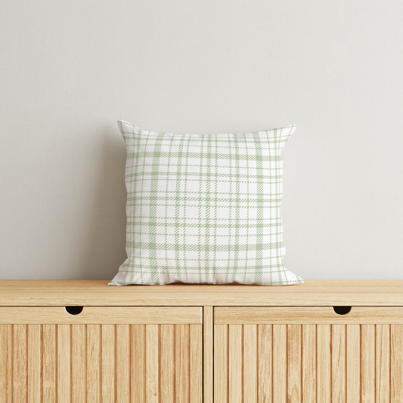 Coussin décoratif à carreaux Liz, H 20 po x l 20 po, Vert