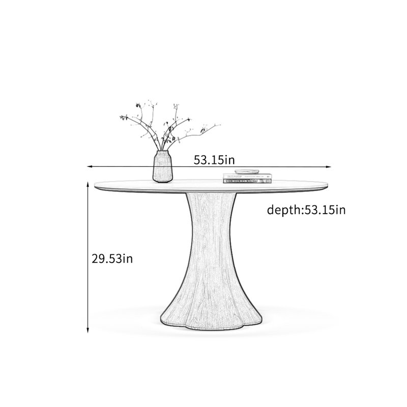 Luxury Rock Slab Dining Table., 29.53"H x 53.15"L x 53.15"W