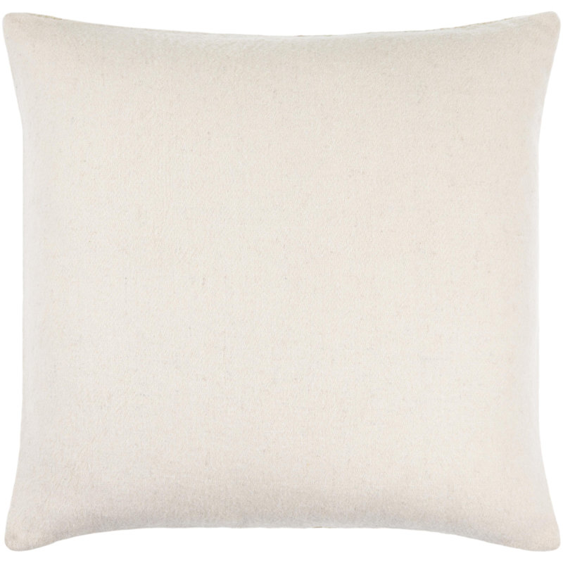 Brett 22" Off-White and Light Brown Wool Blend Pillow