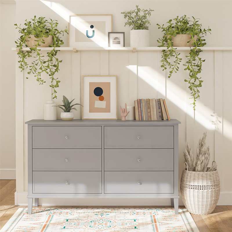Commode 6 tiroirs, Gris