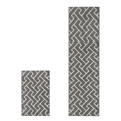 Kitchen Rugs Sets Of 2 - Colorful - Thick / Moroccan Style, Non-Slip, Kitchen Floor Mat Runner, Hallways, Entryway, Laundry, Washable