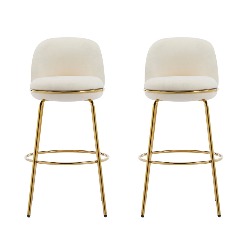 Ensemble de 2 tabourets de bar Rio Claro, Beige
