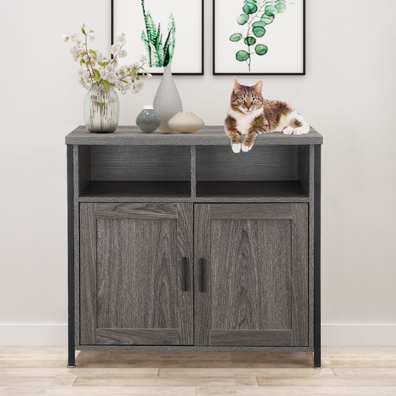Enceinte de bac à litière pour chat, Gris