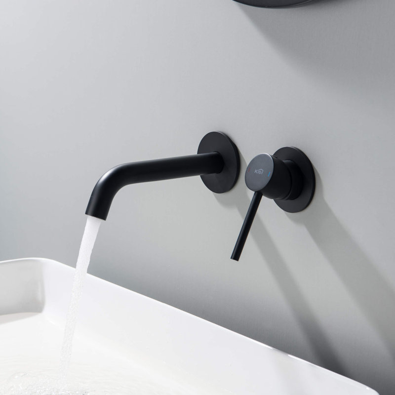 Circular Single-handle Bathroom Faucet, Matte Black