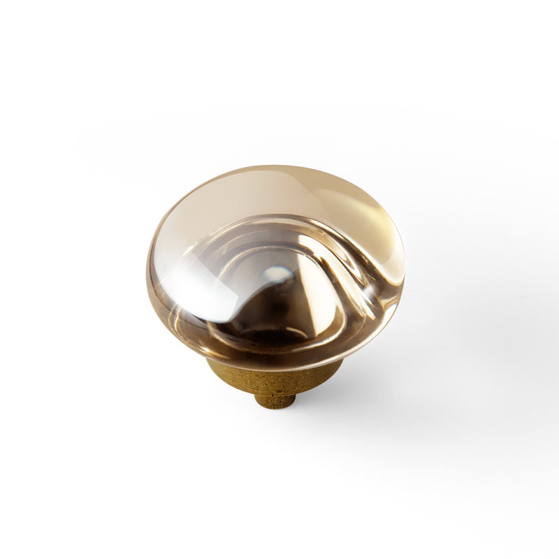 1.42" Diameter Crystal Mushroom Knob, Champagne