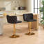 2 pièces pivotantes, revêtement en velours noir, base plaquée or, siège ergonomique pour pub et îlot de cuisine réglables, hauteur de 25 à 33 pouces, pivotant à 360 °, dossier-1585070611