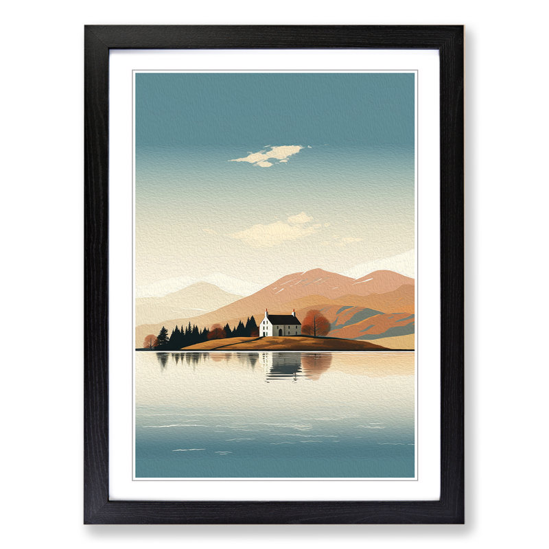 Scotland Minimalism - Framed Print, 34cm H x 25cm W x 2cm D, Black