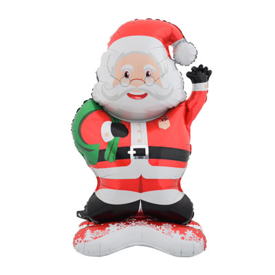  Décoration de père Noël en forme de père Noël avec ballon métallique F07M1-61