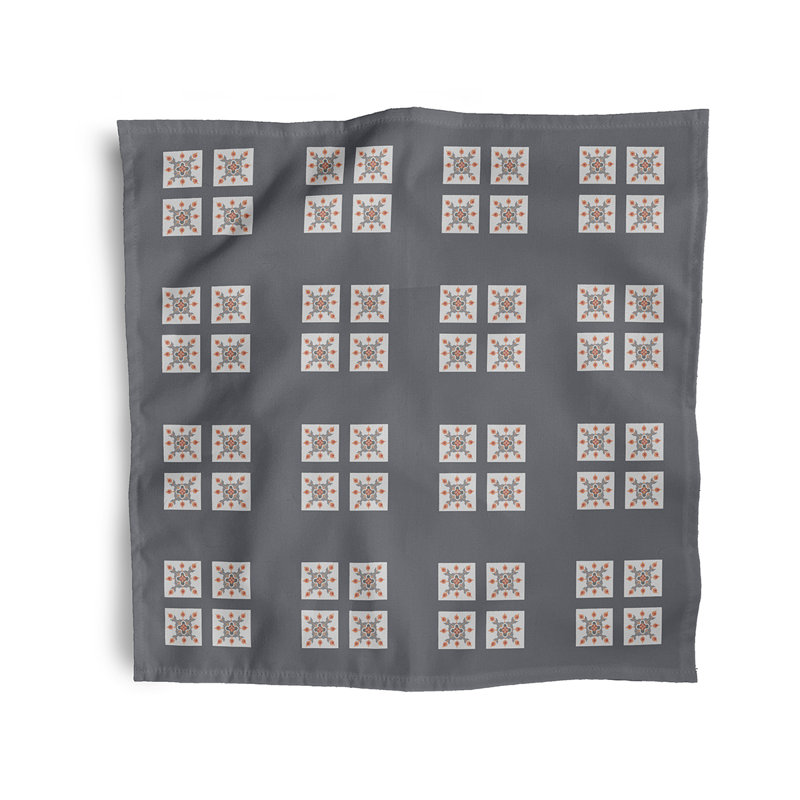 Centa Abstract Floral Burst Napkins, Grey