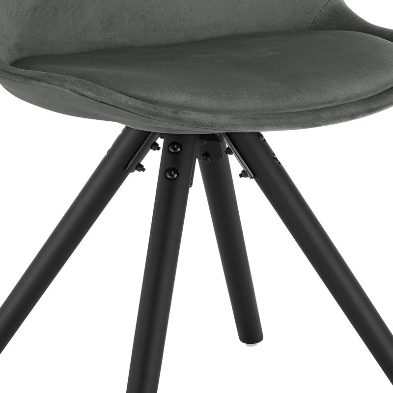 Bibb Upholstered Dining Chair, Light Grey, Black