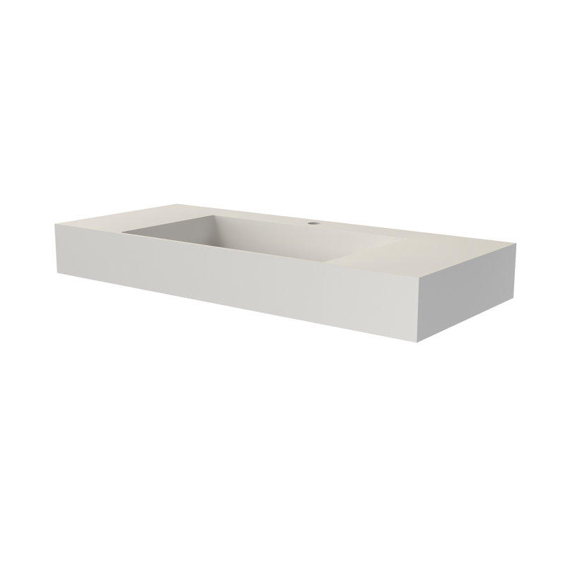 Bassin à surface solide de 42 po, couleur blanc mat