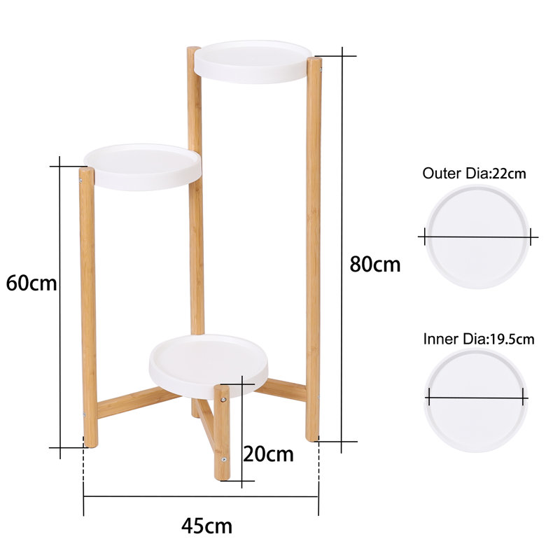 Trond Solid Wood Plant Stand 3 Tier
