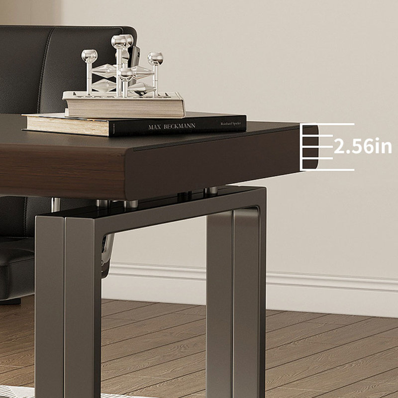 Bureau haut de gamme luxueux de style italien, Brun, H 29,53 po x l 70,87 po x P 29,53 po