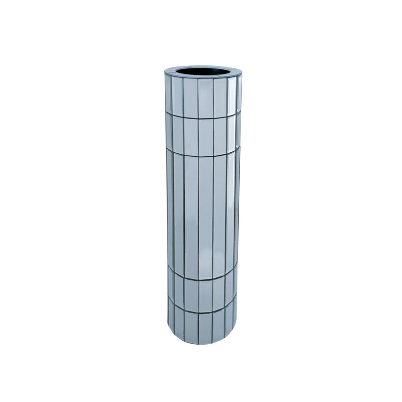 36.02-Inch Silver Octagonal Mirror-Finish Vase For Living Room Decor, Home Decor Vase Suitable For Displaying Artificial Plants And Cattails.