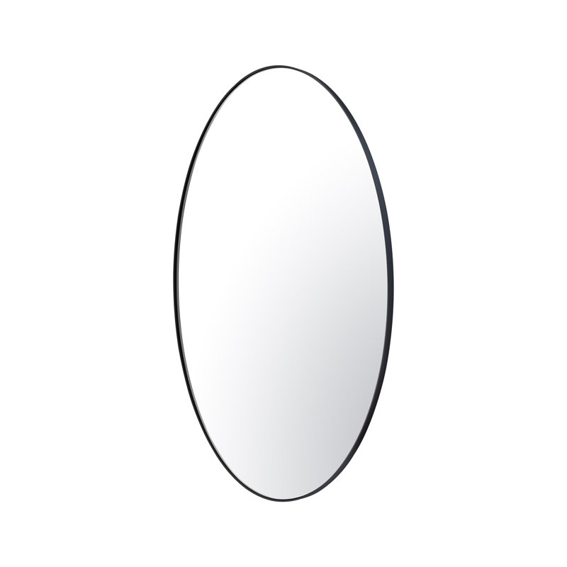 Tablet Oval Wall Mirror, 24"W x 40"H, Black