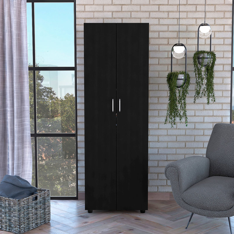 Armoire rectangulaire à 2 tablettes wengé noir