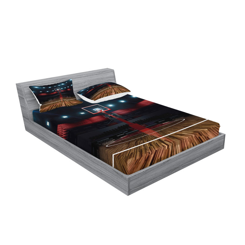Multicolore drap housse et coussin décoratif Ambesonne, Ensemble de draps pour très grand lit californien