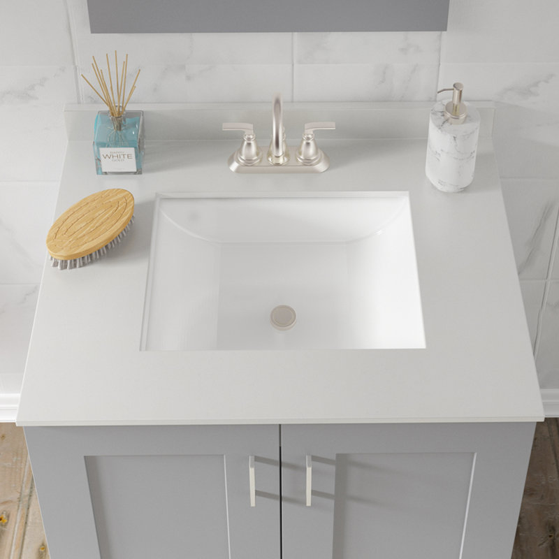 Plateau de meuble-lavabo simple 25 po en gris avec lavabo MagickWoods