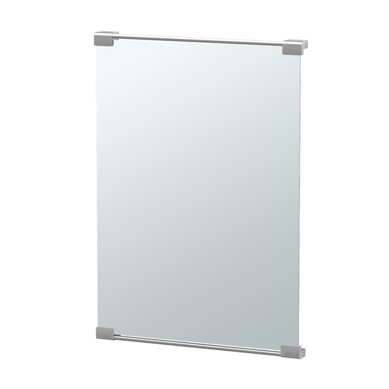 Miroir mural Miroir de salle de bain rectangulaire, H 30 po x l 22 po, Nickel satiné