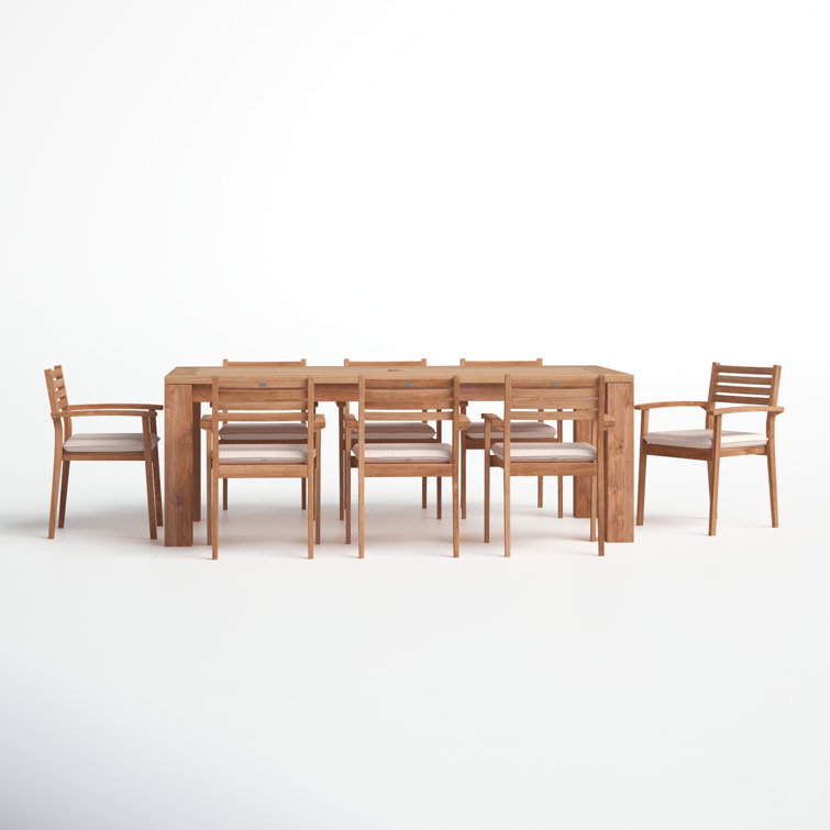 Auburn 87'' Rectangular 8 - Person Outdoor Dining Set with Cushions