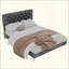 Lit luxueux rembourré en velours avec tête de lit capitonnée, structure robuste pour le confort et le style