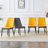 A Modern Dining Chair With Pu Leather Backrest And Metal Legs, Suitable For Kitchens, Bedrooms, And Offices-1166901043-1166901055