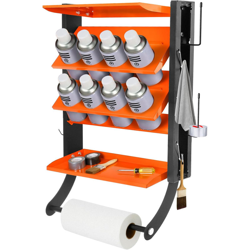 2-Tier Spray Paint Can Holder Rack Wall-Mount
