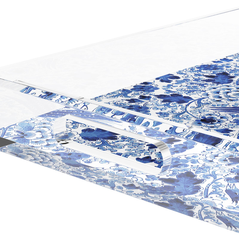 Royal Delft Inspiration Acrylic Rectangle Decorative Tray, 12.5"W x 7.75"D x 2"H