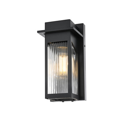 Croteau 5 Inch Outdoor Wall Sconce in Black