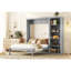 Grand lit escamotable mural avec tablettes-1939741121