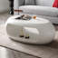 Table basse ovale moderne en fibre de verre de 39,37 po pour salon sans assemblage, élégante et durable-107156511