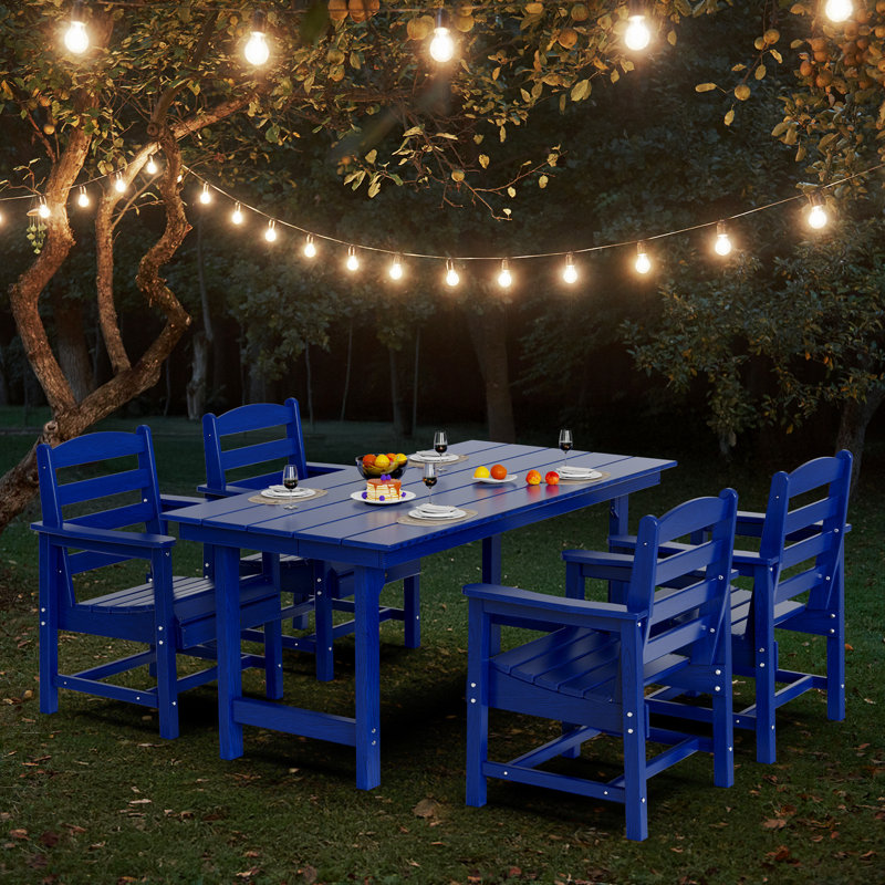 24 po Chaise de patio en PEHD, Bleu