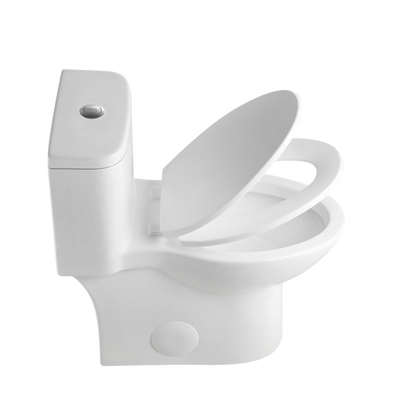 1.1/1.6 GPF Tornado Flush One-Piece Toilet with Comfort Chair Seat ADA Height 17",Powerful & Quiet Dual Flush Modern Toilet,Siphonic S-trap 12",Rimless Bowl with Soft Closing Seat,Gloss White