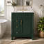 Meuble-lavabo de 61 cm avec lavabo en céramique, armoire moderne avec 2 tiroirs et tablette ajustable