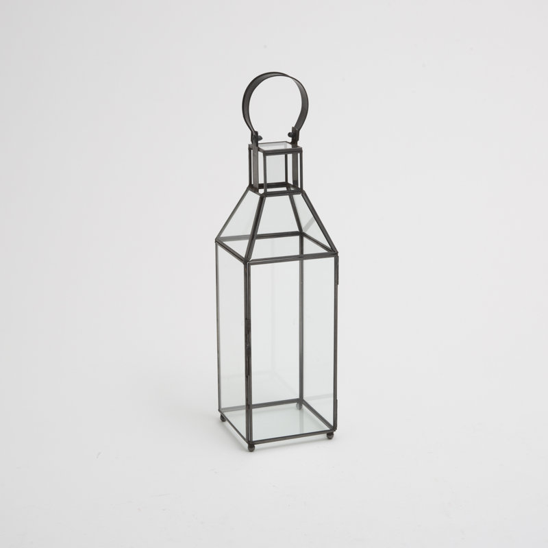 Estate style 14.8 in H Metal and Glass Holiday Lantern