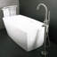 Robinet de baignoire à fixation sur plancher à poignée simple avec douche à main-38031239