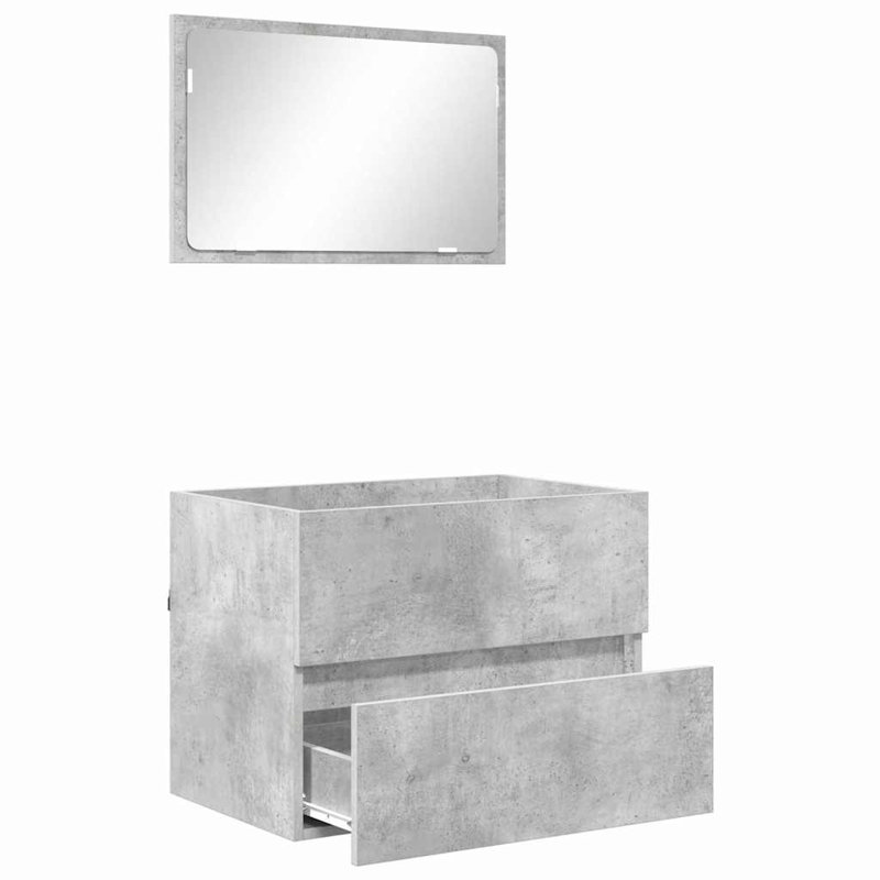 Vanity & Mirror Set, Grey