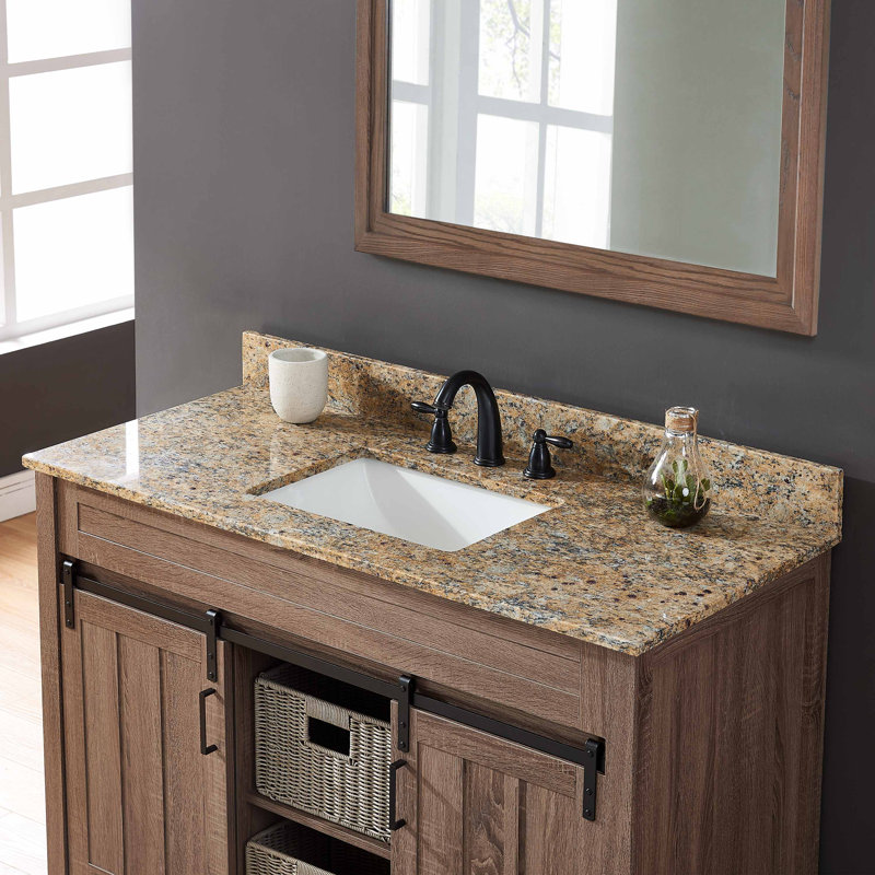 Plateau de meuble-lavabo simple en granite avec lavabo 43 po, Sainte-Cécile