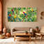 Oiseaux perroquets colorés dans une forêt luxuriante, ensemble de 3 impressions sur toile-2063930148