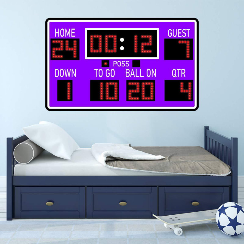 Autocollant mural Charleena Football, H 18 po x l 30 po, Mauve