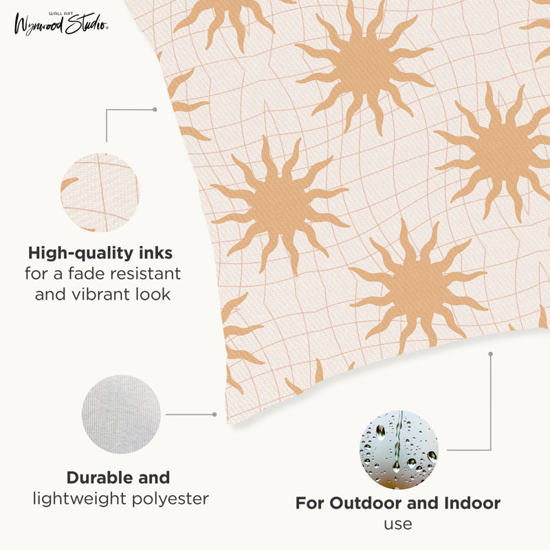 Coussin décoratif d'extérieur Sun Tiles Wynwood Studio, 18 po x 18 po, filet Sun