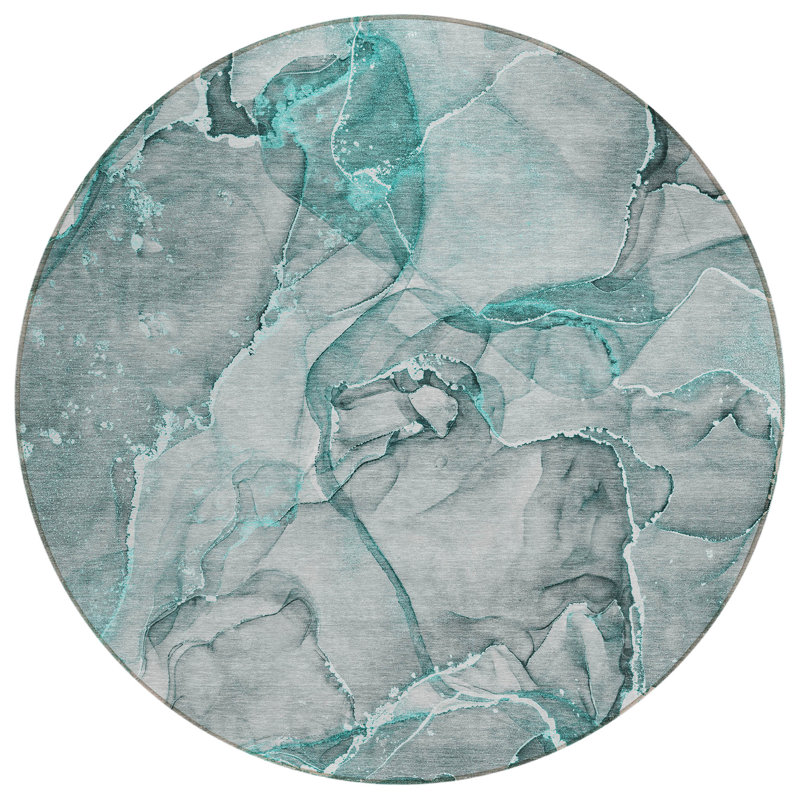 Lorinda Abstract Indoor / Outdoor Rug, Round 8'