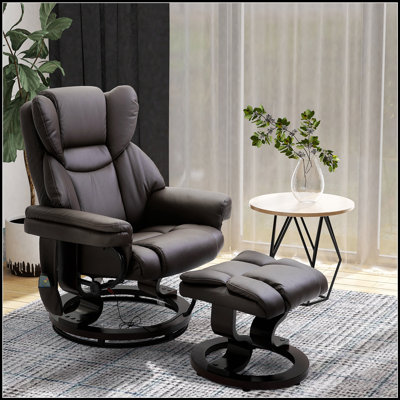 Luxurious Massage Recliner Chair With Ottoman, 10 Vibration Points, 360° Swivel For Ultimate Relaxation And Comfort