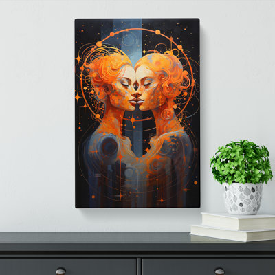 Gemini Zodiac Contemporary No.3 - Wrapped Canvas