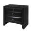 Table de chevet pour chambre à coucher en noir avec 2 tiroirs et 1 plateau pratique