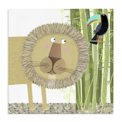 Lion with Bamboo Trees & Toucan Canvas, design by Carla Daly