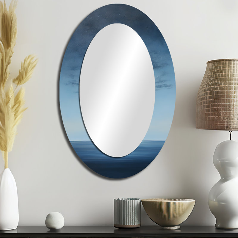 Magical Forest Moons Melody I - Miroir mural moderne ovale, 36 po x 24 po