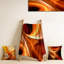 Ensemble de couverture et d'oreiller orange à motif abstrait fractal chaleureux II - Fractals-123131038