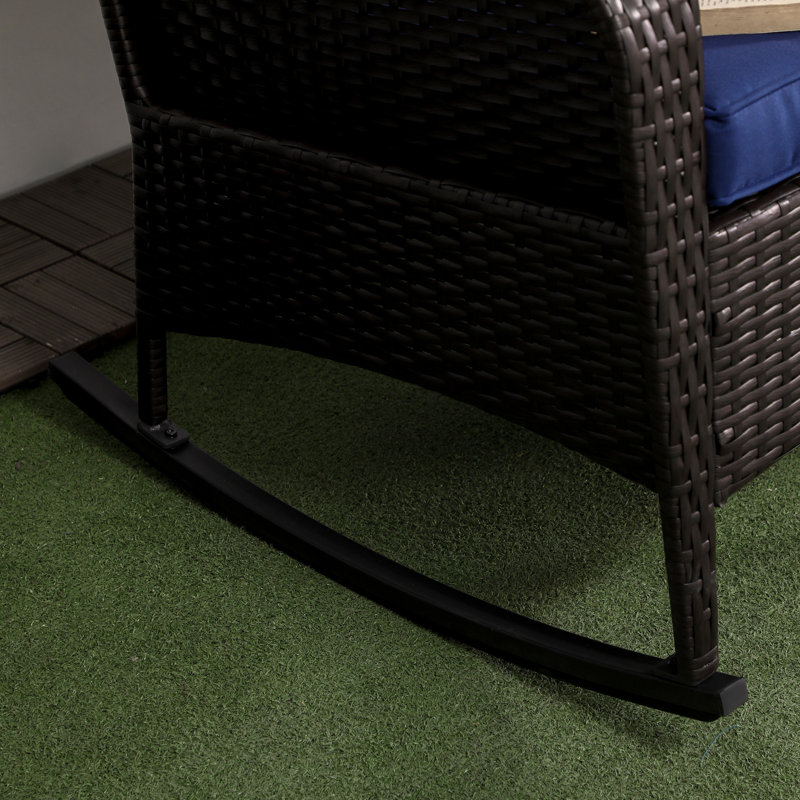 Chaise berçante avec siège relaxant Backyard - bleu foncé, structure en acier, capacité de poids élevée pour le patio, la construction de jardin et les coussins de jardin,
