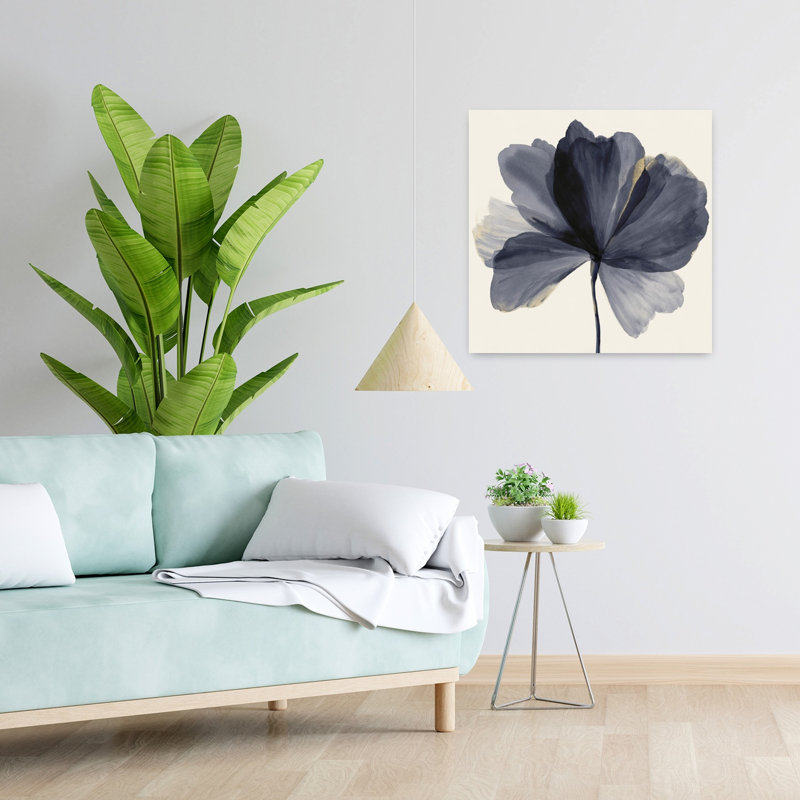«Petals Of Midnight Serenity II», art mural contemporain abstrait, H 24 po x l 24 po